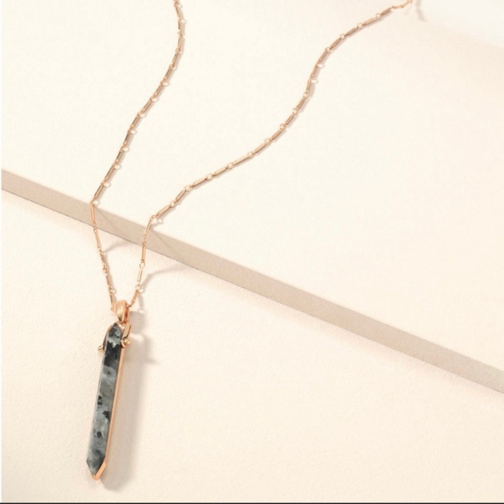 Stella & Dot Rose Gold reversible Stone Rebel Pendant